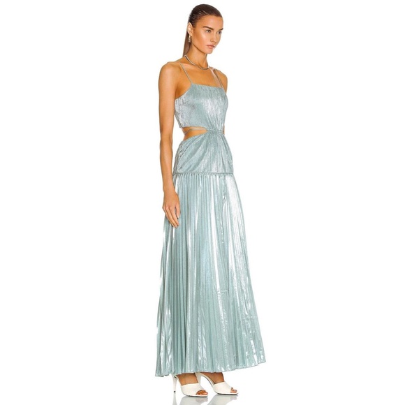 Jonathan Simkhai Daisy Plisse Maxi Dress Willow - Picture 4 of 12